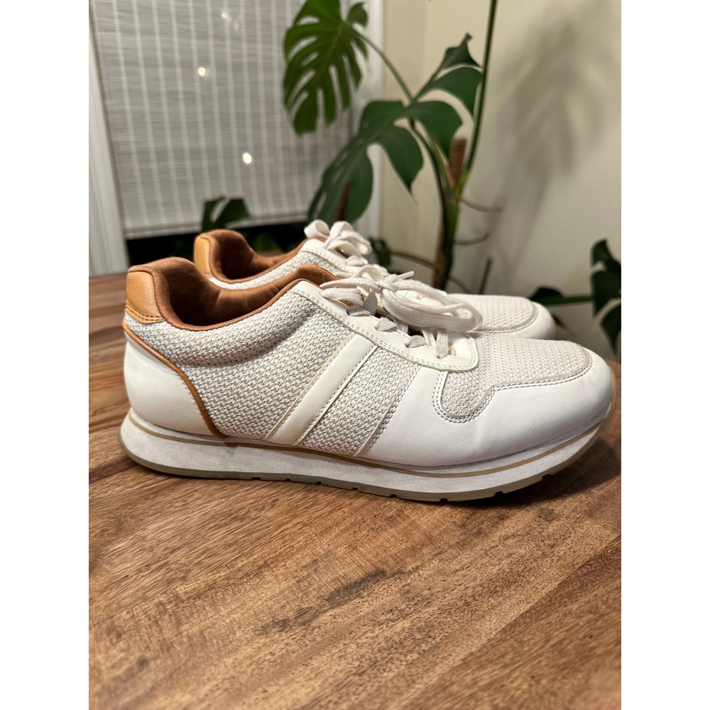 Banana Republic Cream Leather Trim Sneakers Women's Size 9‎ Casual Shoes